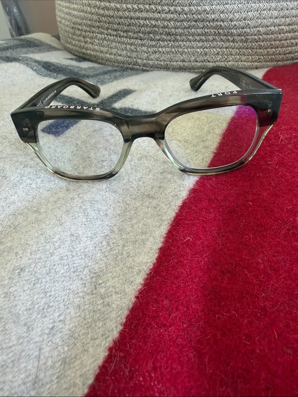 Caddis Women's Translucent Gray Cat-Eye Glasses